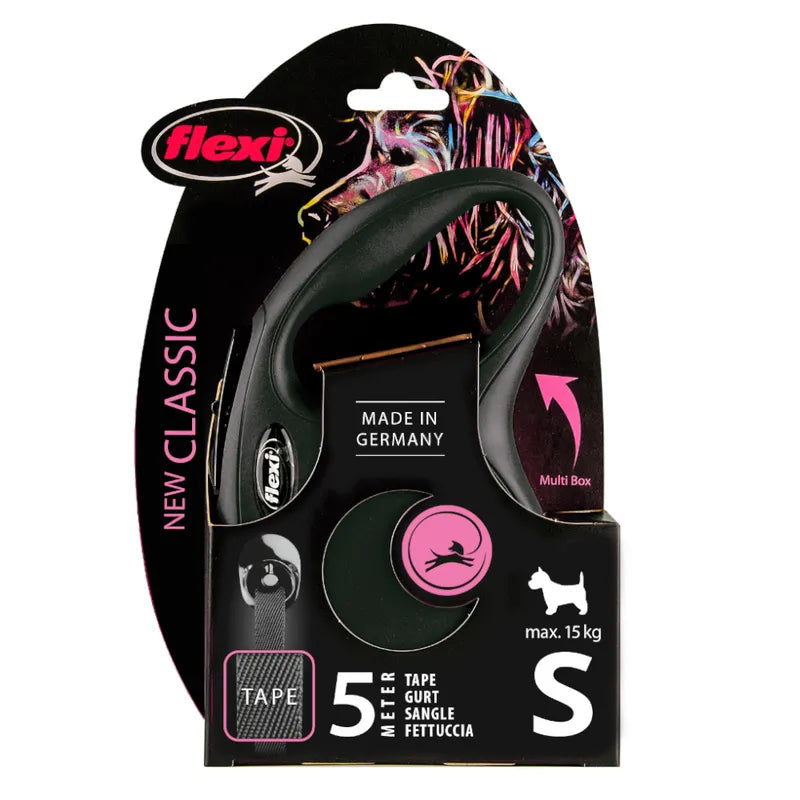 Flexi new classis Correa Extensible de Cinta Negro