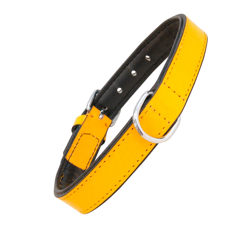 Collar Piel Acolchado Amarillo