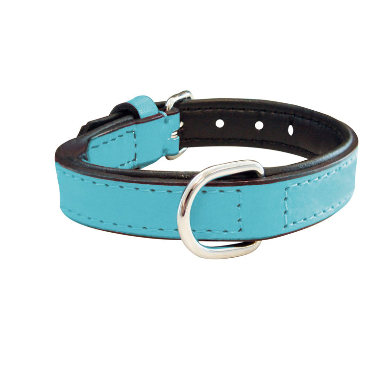 Collar Piel Acolchado Azul